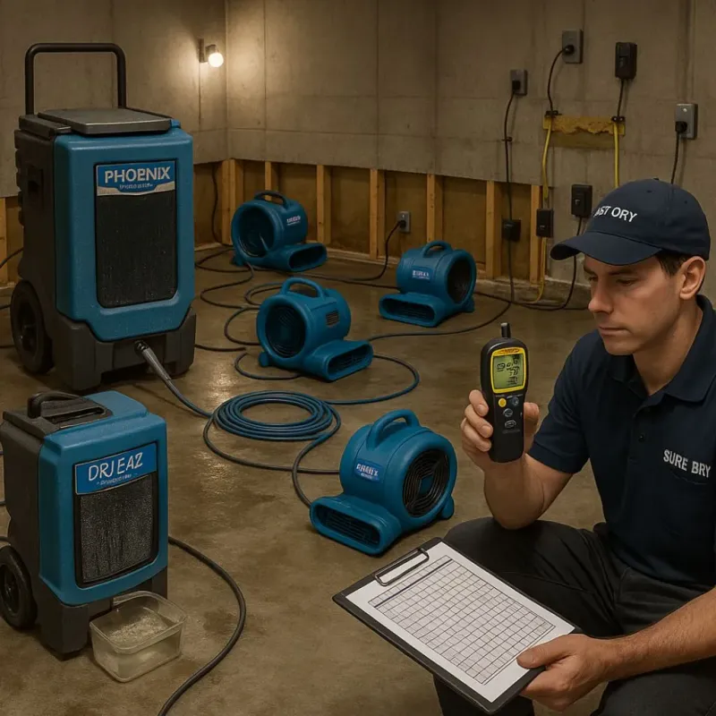 Structural Drying and Dehumidification process in Sahuarita, AZ